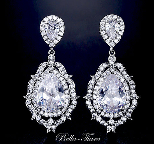 Bellina, Beautiful CZ Bridal earrings
