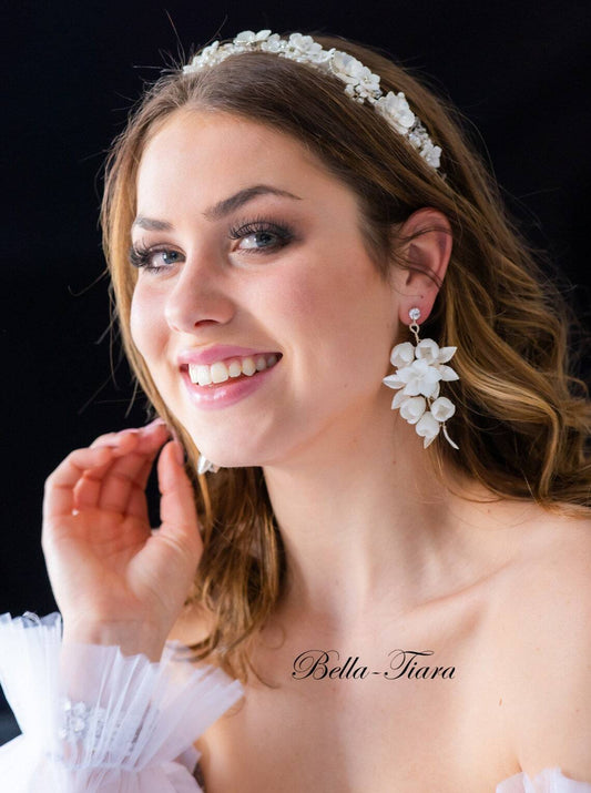 Emma - Floral bridal earrings