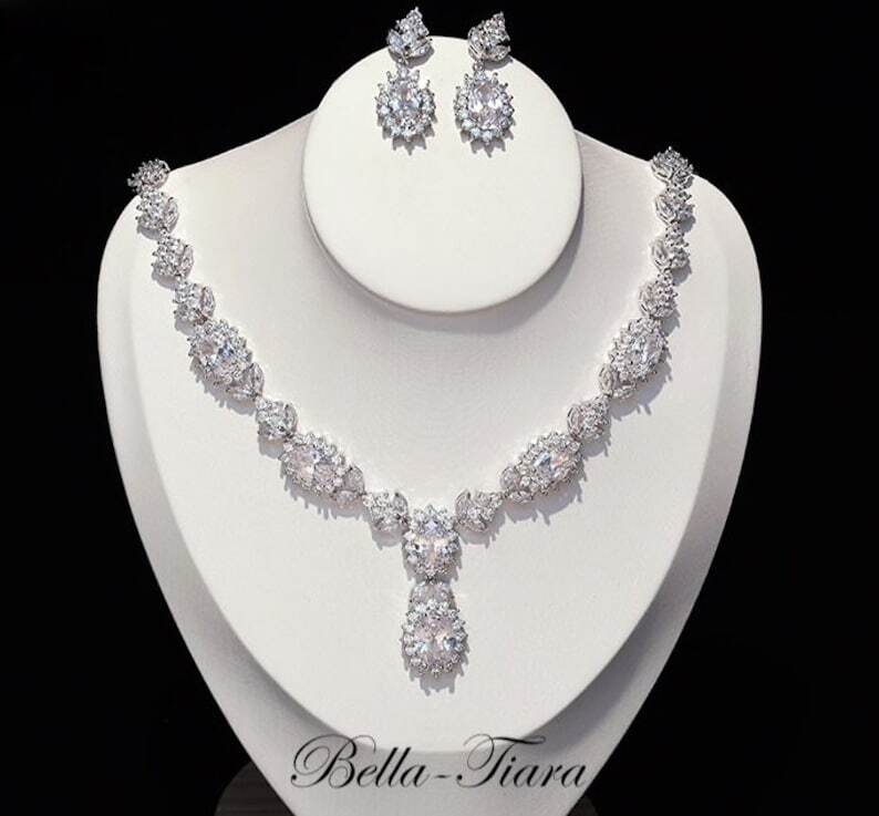 Brianna -  Lovely CZ bridal necklace set