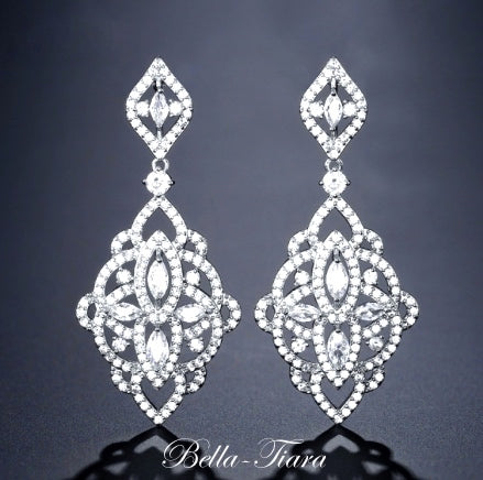 Gia, Vintage Swarovski crystal inspired bridal earrings
