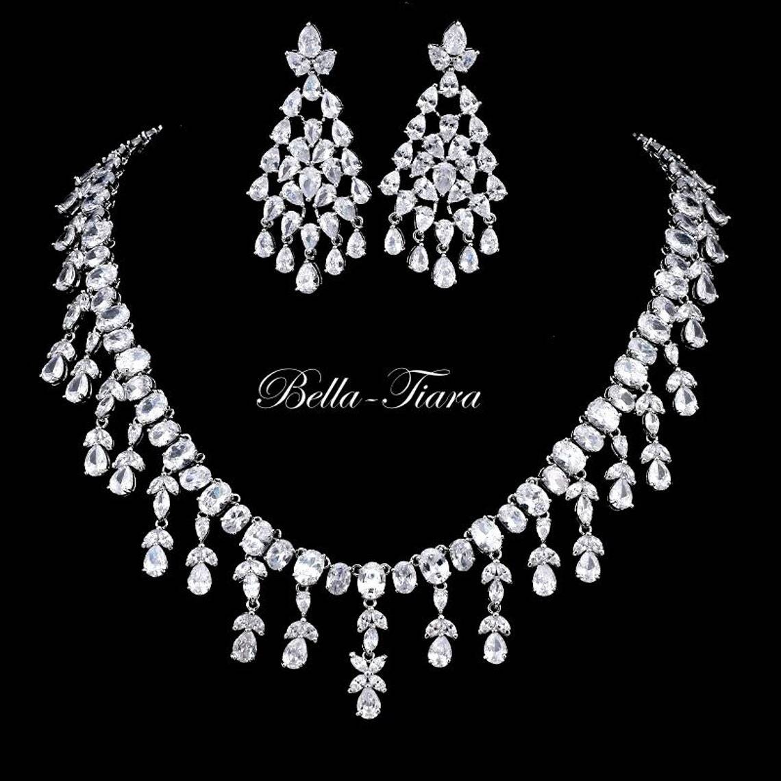 Dakara -  Beautiful CZ bridal necklace set