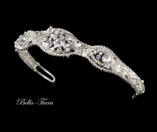 Susanna - Swarovski Crystal and pearl wedding headband