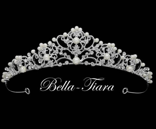 Susanna - Beautiful swarovski crystal and pearl communion tiara