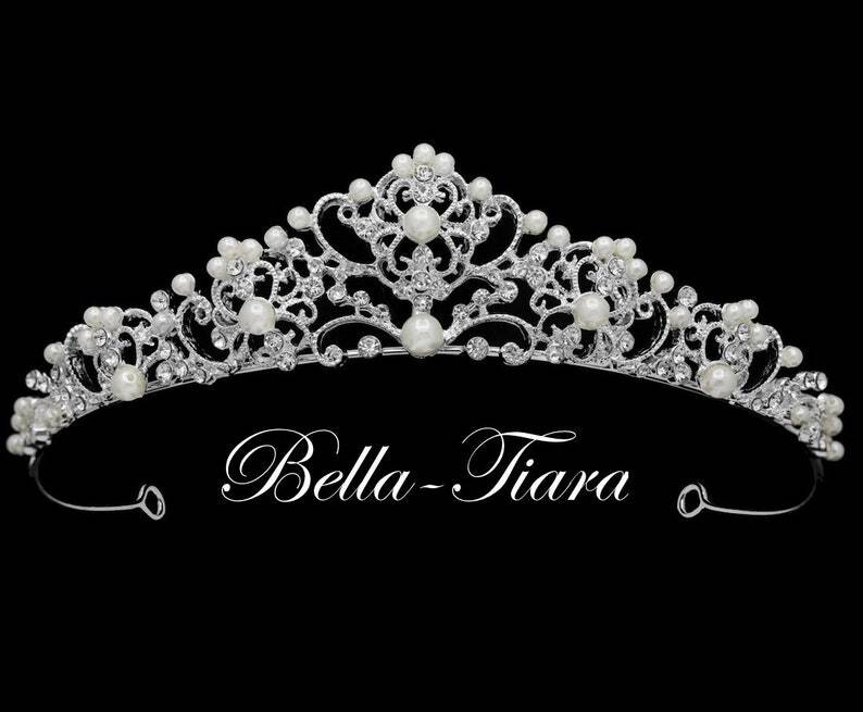 Susanna - Beautiful swarovski crystal and pearl communion tiara