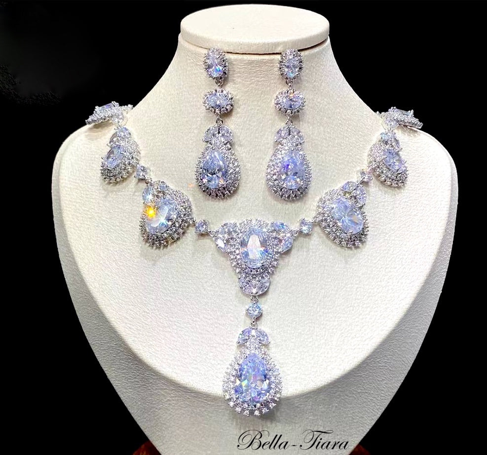 Princess Amanda -  Stunning CZ bridal necklace set