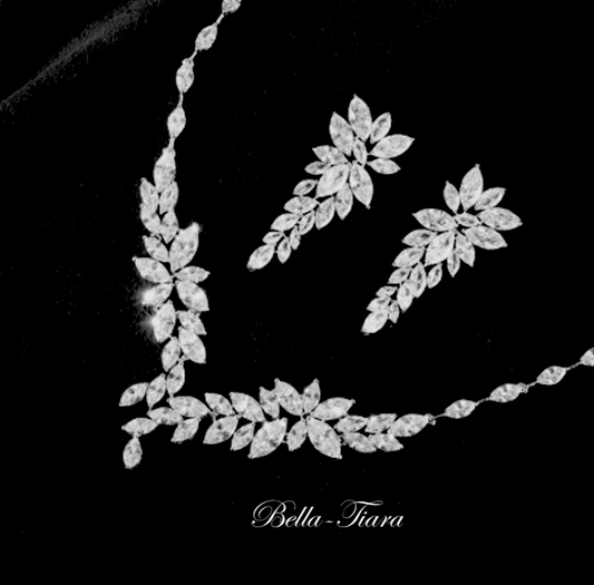 Tia -  Stunning CZ bridal necklace set (free Bracelet)