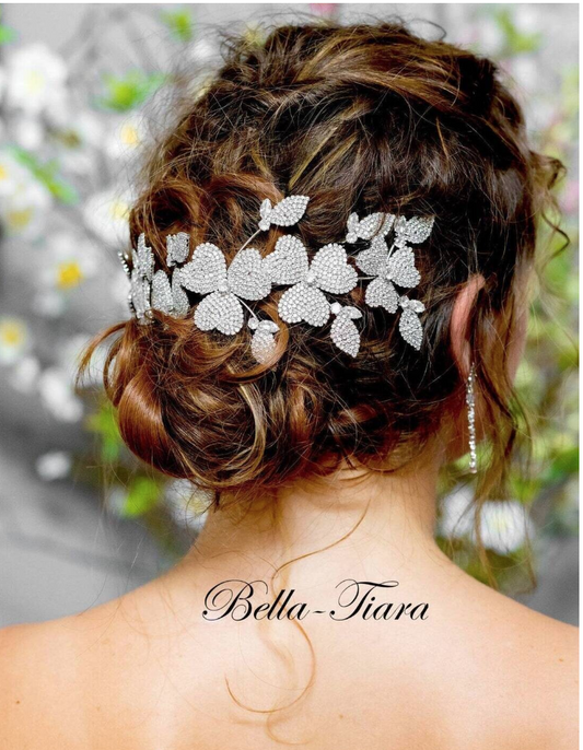 Angela - Crystal floral bridal hairpiece
