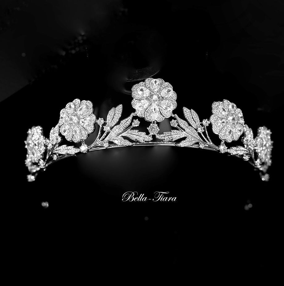 The Strathmore Rose Tiara - Beautiful floral crystal tiara