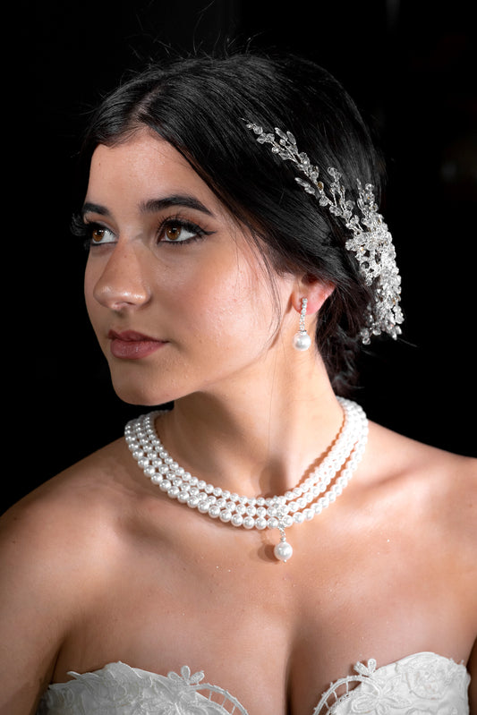 Perlabella - Romantic Timeless pearl bridal necklace set