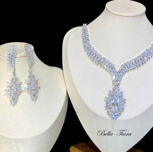 Aledia -  Glamorous statement bridal necklace set