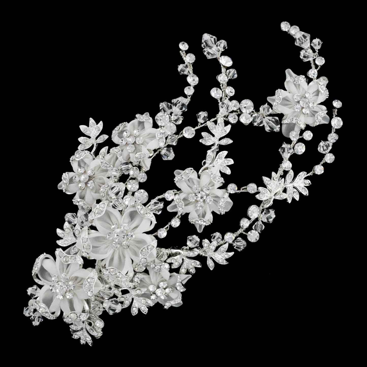 NALIA -  floral crystal wedding headpiece