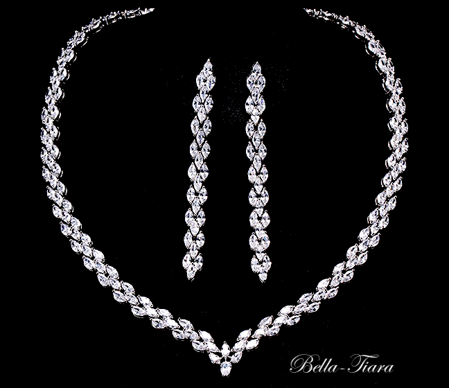 Darlene - Elegant 3 piece bridal jewelry set – Bella-Tiara Darlene - Elegant 3 piece bridal jewelry set – Bella-Tiara