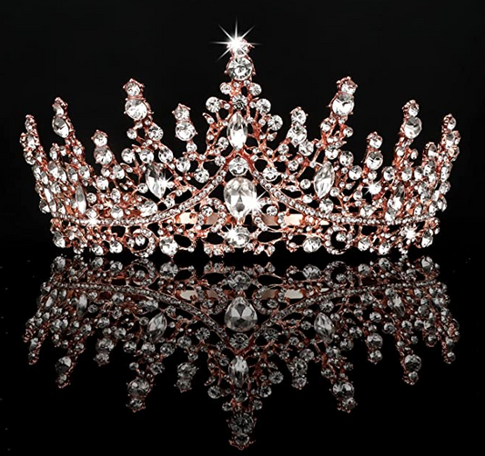 QueenAndrea - Royal crystal rose gold tiara