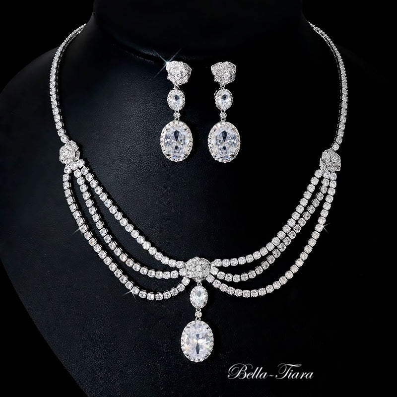 Dutchess -  Royal CZ wedding necklace set