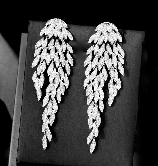Kiana, Exquisite long drop statement earrings