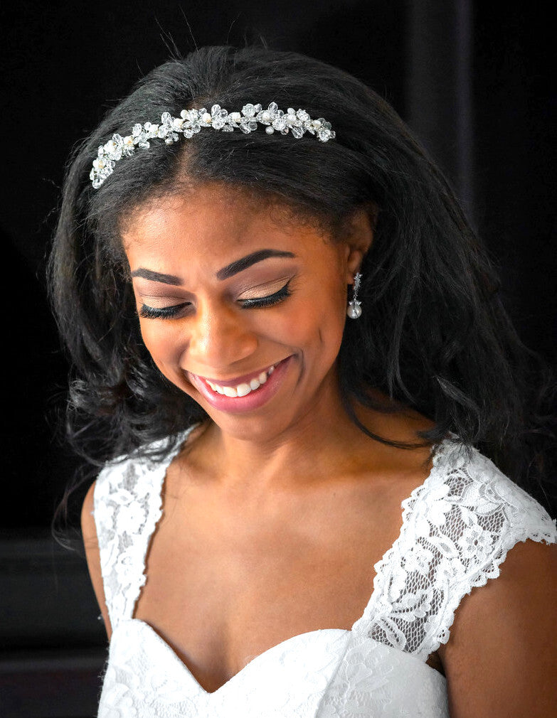 Jackie- Beautiful Pearl and Crystal wedding headband