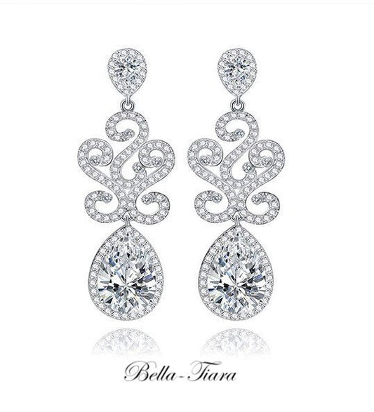 Arabella -  CZ chandelier bridal earrings