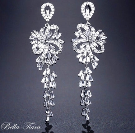 Dana -  Beautiful swarovski crystal drop wedding earrings