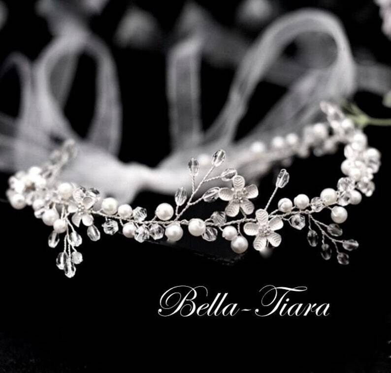 Mariarosa, Beautiful pearl crystal communion headband