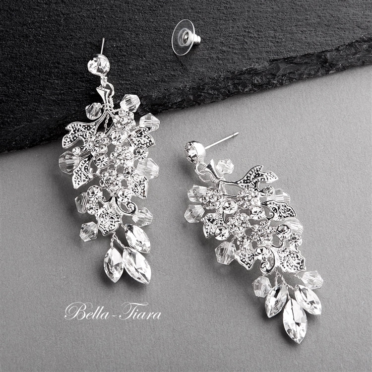 Riana - Crystal vine bridal earrings