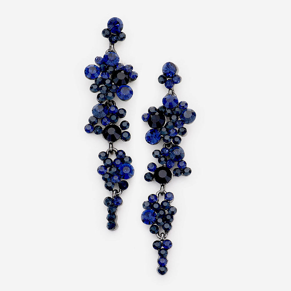 Savannah -  Beautiful crystal drop navy blue earrings