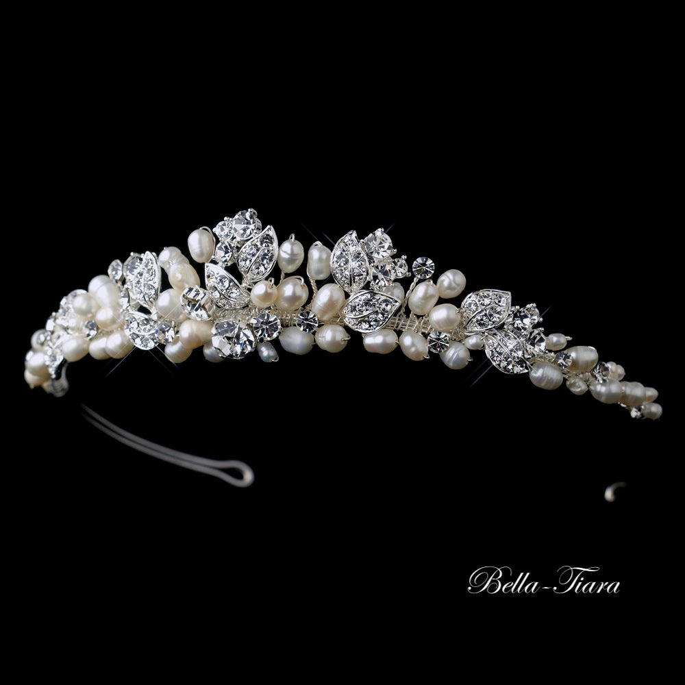 Lori- Romantic Crystal and Pearl tiara