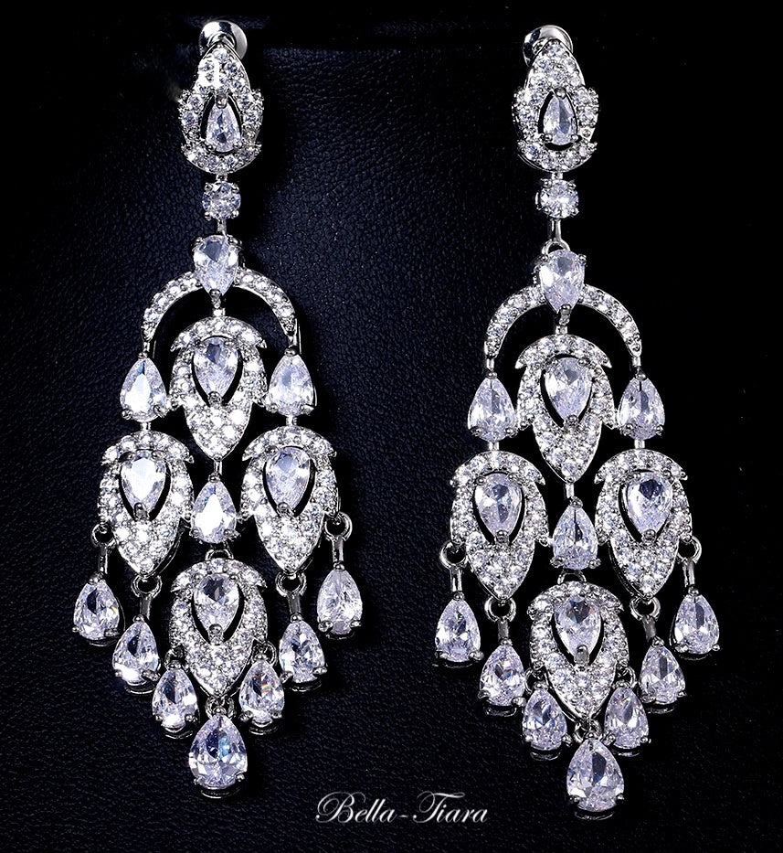 Claudia- Swarovski crystal chandelier earrings