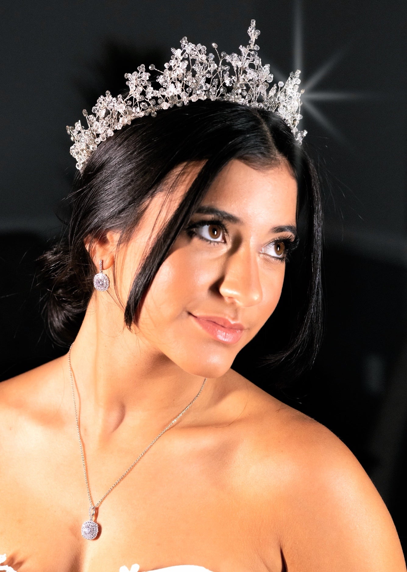 Giustina - Striking Silver Swarovski crystal tiara crown - ONE LEFT