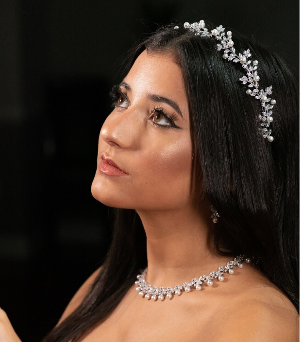 Romantica - wedding Crystal pearl headband