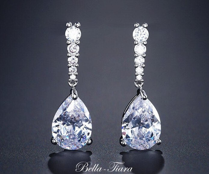 Sarina - Swarovski Crystal tear drop earrings