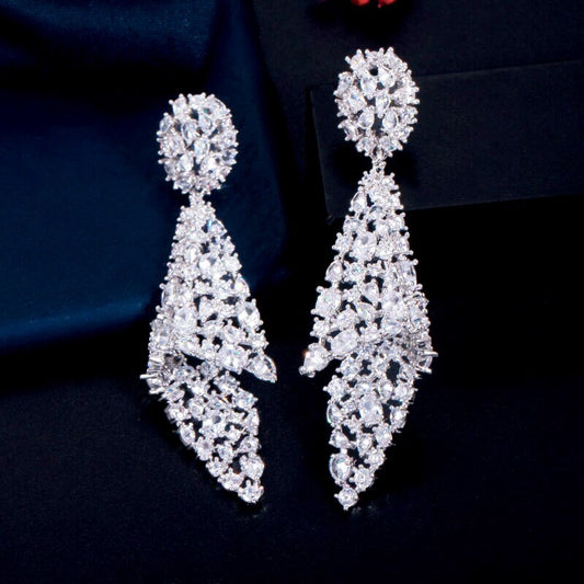 Lesa - Stunning  crystal drop bridal earrings