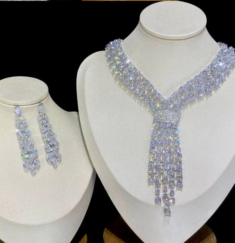 Amanda - Stunning bridal crystal necklace set