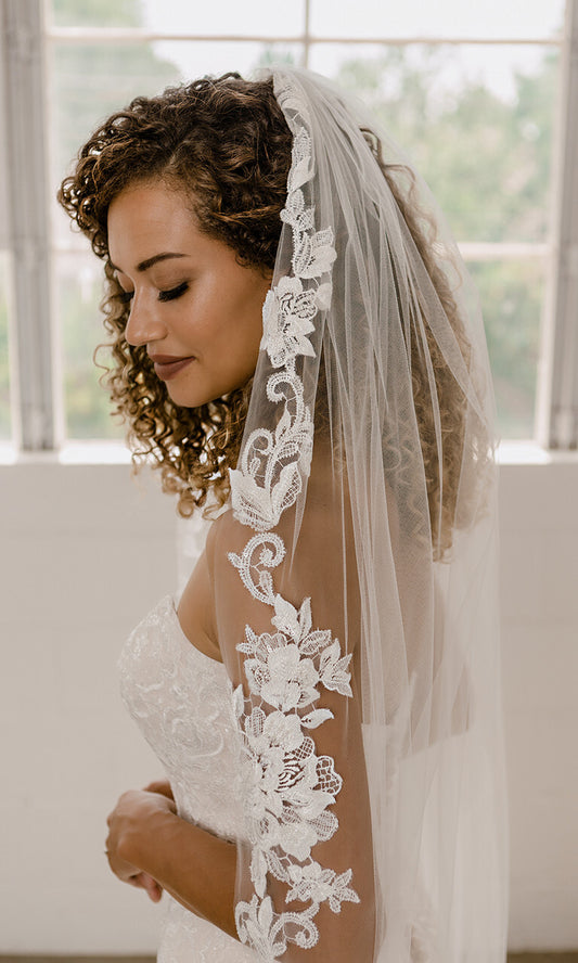 Evangeline – Floral cathedral wedding veil