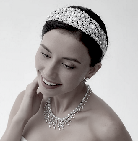 Sandria - Swarovski Crystal and Pearl wedding headband