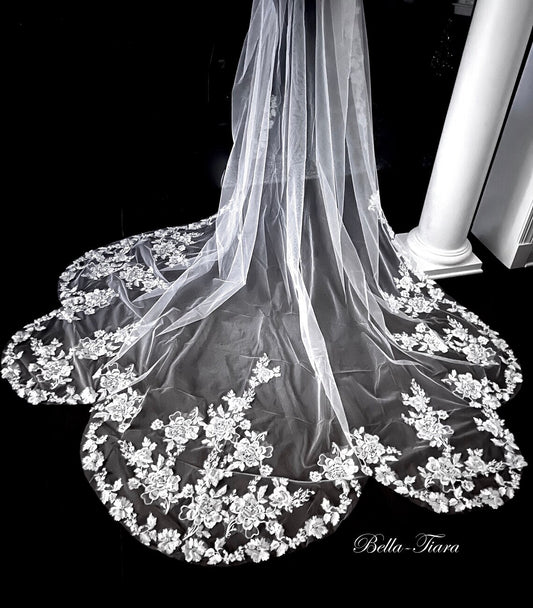 Mariaangela – Beautiful Regal Cathedral floral veil