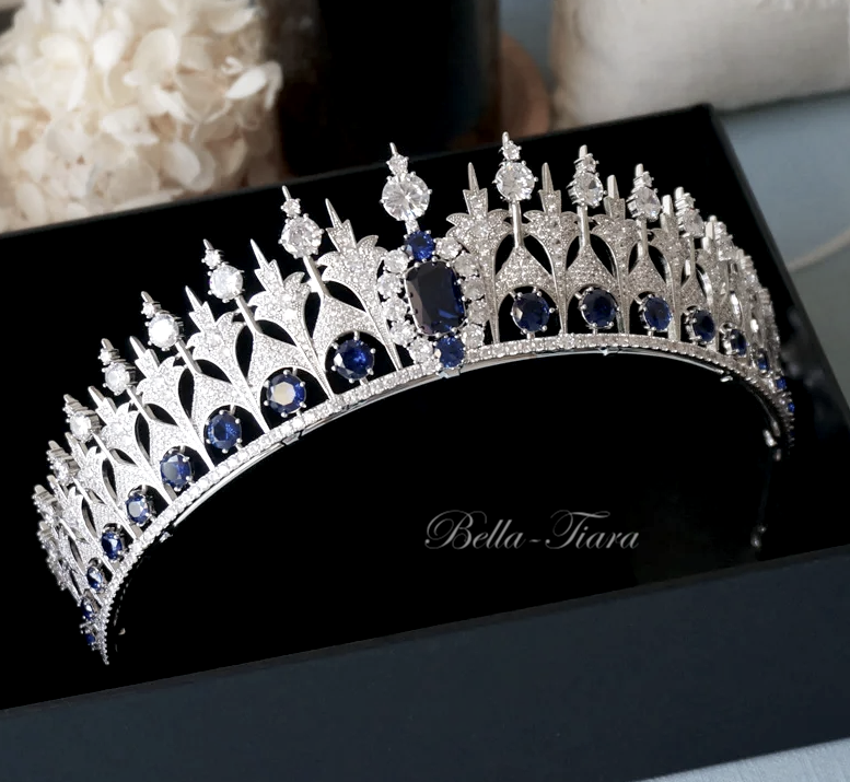 Sapphire - Royal Navy Blue Swarovski Crystal Tiara