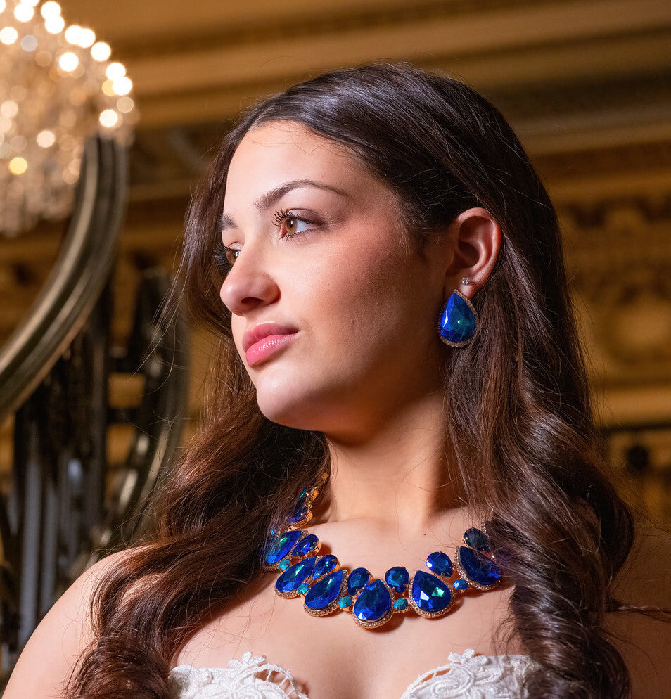 roydal blue necklace set