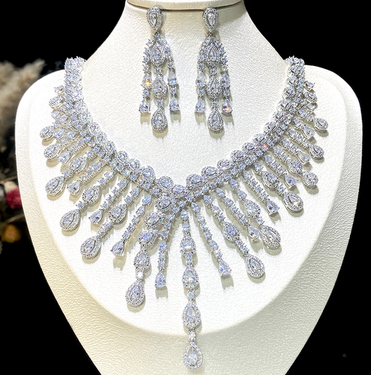 cz wedding necklace set