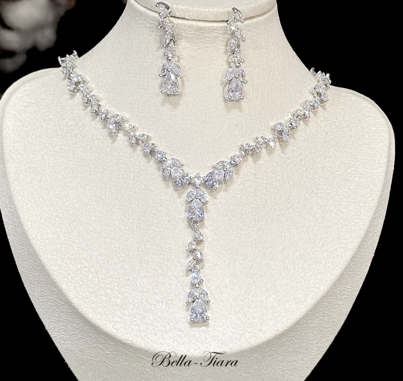 bridal vine drop necklace set